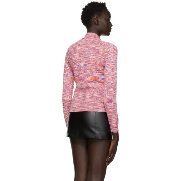 Gimaguas Sweater Women Medium Pink Purple‎ Knit Collared Zion Cardigan Luxury - Picture 3 of 12